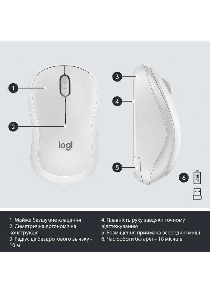 Комплект MK295 Silent Wireless Combo US Off-White (920-009824) Logitech (316536754)