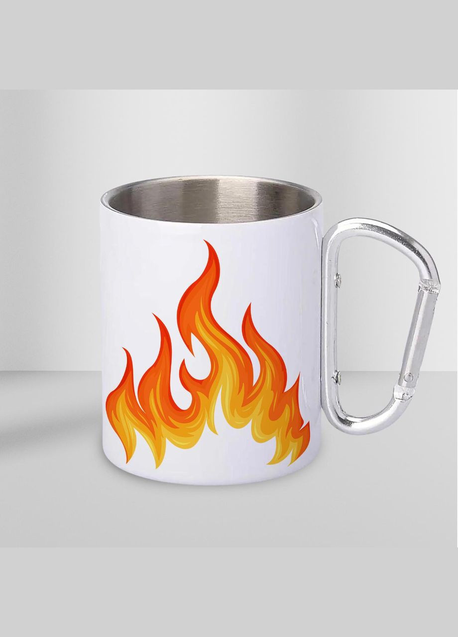 Чашка металева з принтом "Не роби Босу нерви" 300 мл з карабіном, біла No Brand (324262596)