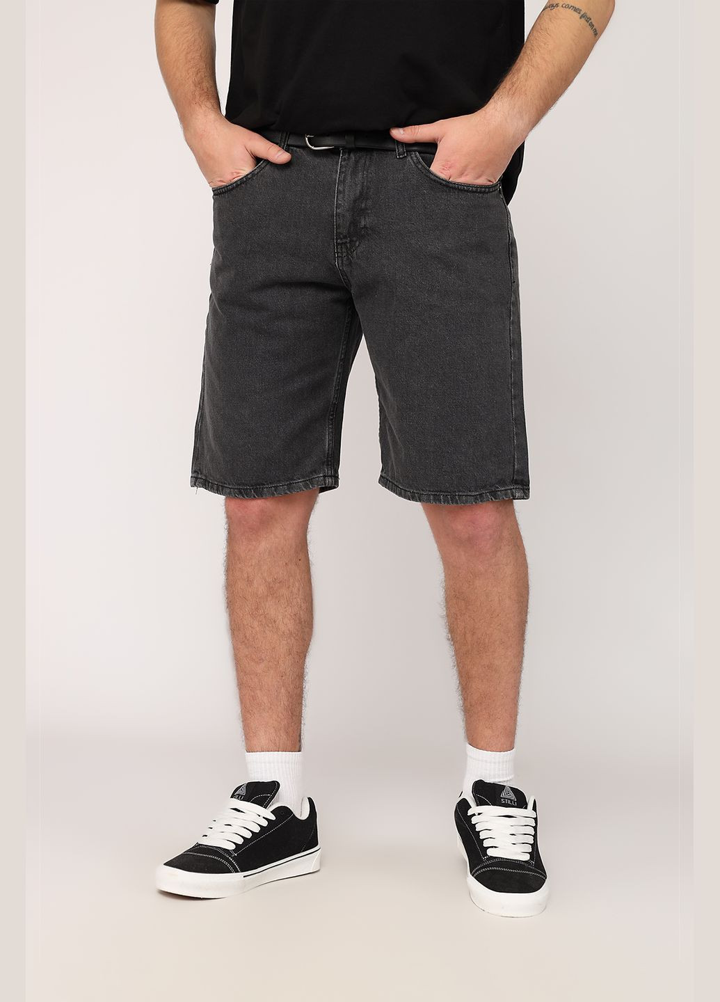 Шорты джинсовые мужские цвет темно-серый CB-00277363 INTERCODE (332767950)