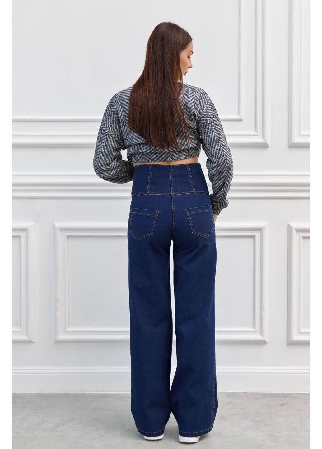 Сині зручні джинси для вагітних з високим трикотажним животиком Dianora - (367837694)