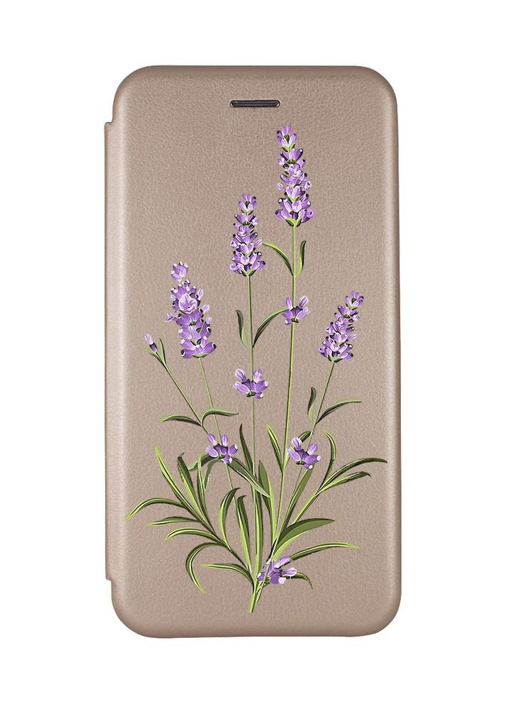 Чехол-книжка с рисунком для Xiaomi Redmi Note 8 Pro Золотой:: Веточки лаванды (принт 266) G-Case (359485625)