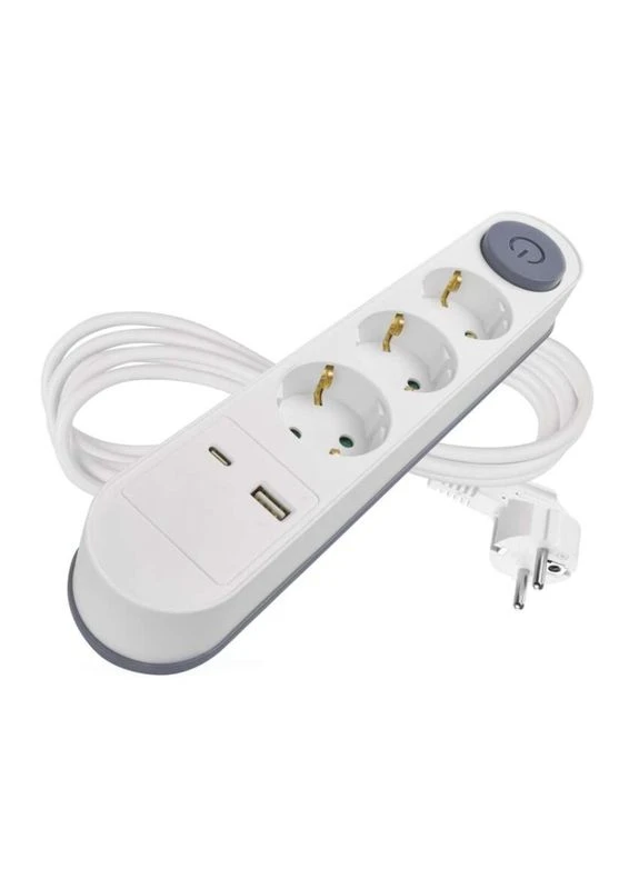 Сетевой удлинитель P1322PD 3 розетки 2 м 1,5 мм² USB-A USB-C Emos (398635191)