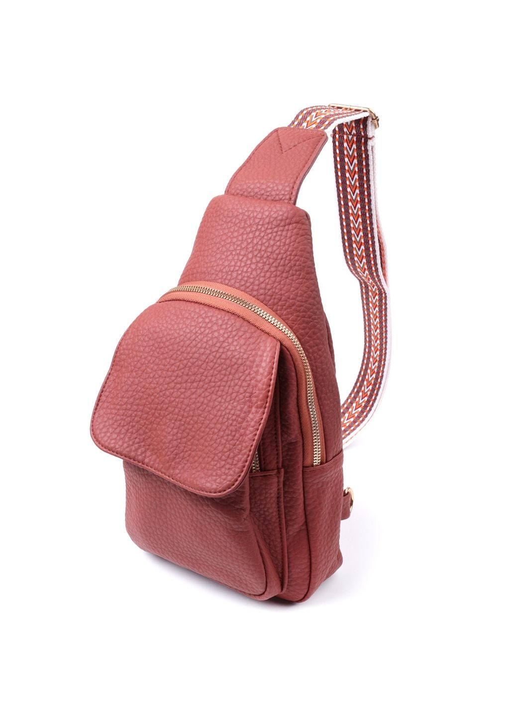 Стильна жіноча сумка з однією лямкою через плече з великозернистої екошкіри 17х29х9 см Vintage (315874259)