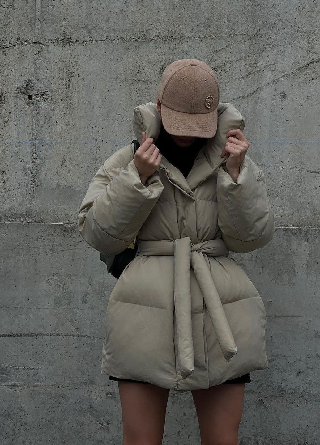 Бежева зимня куртка жіноча зимова пуховик оверсайз к-015 SoulKiss k-015