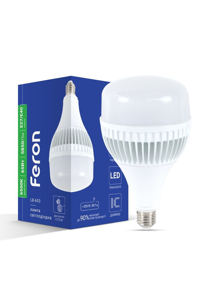 Светодиодная лампа LB-653 65Вт Е27-E40 6500K (80198) Feron (370242585)