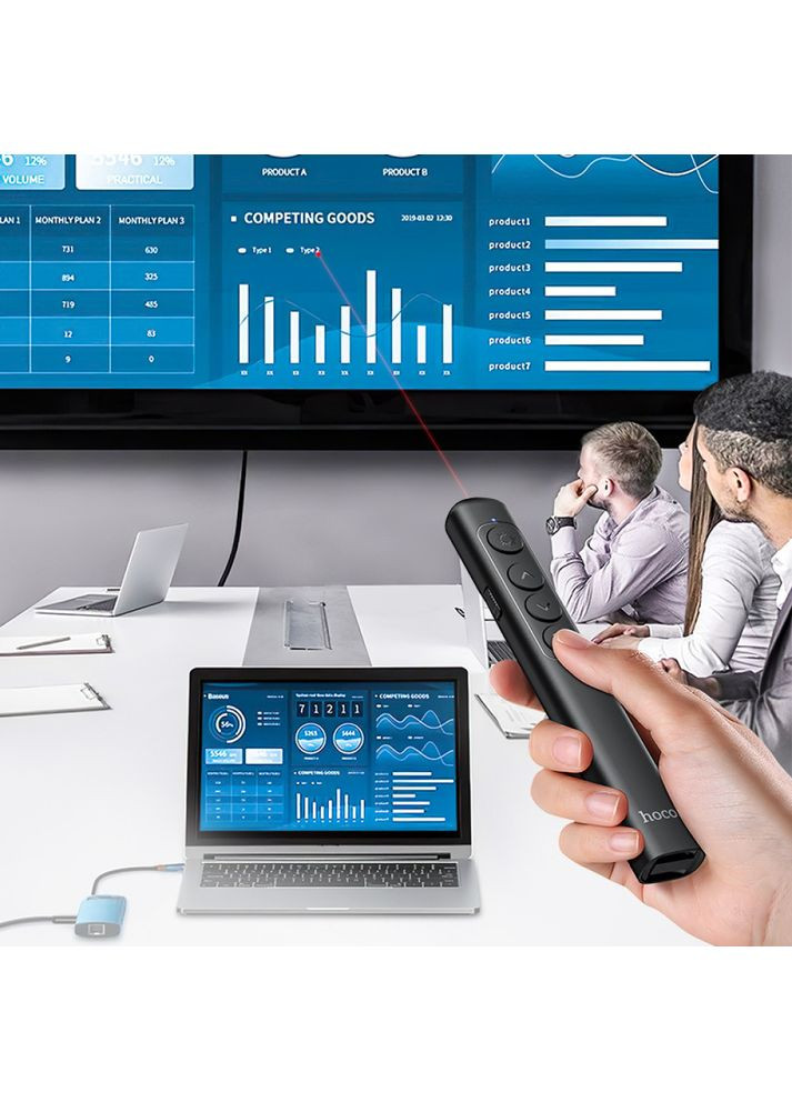 Лазерна указка Smart PPT page turning pen Black (6942007616768) Hoco GM200 (372680793)