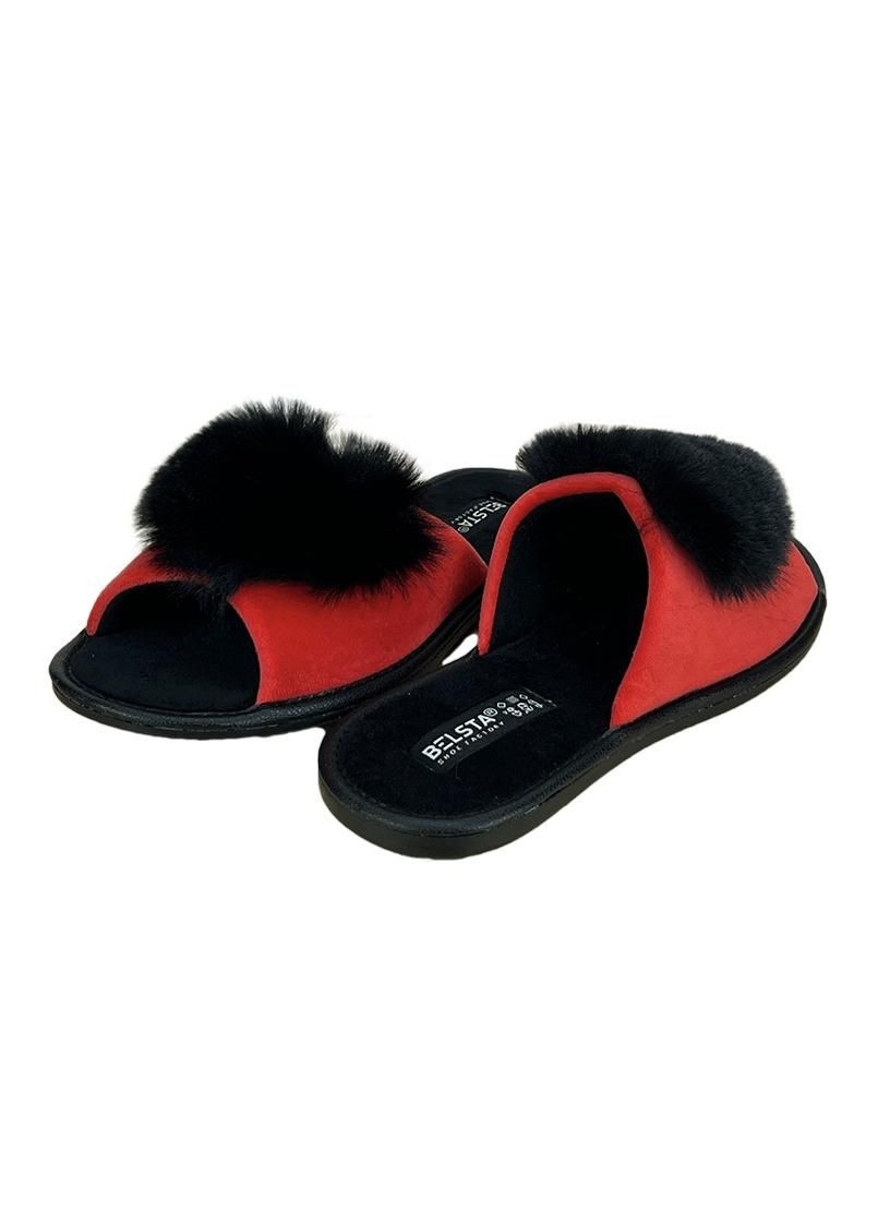 Кімнатні тапочки жіночі червоні з пушком 88-17-1 Белста (260356745)