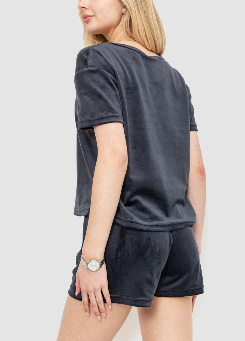 Темно-сіра всесезон домашній костюм велюровий Sport Line Костюм