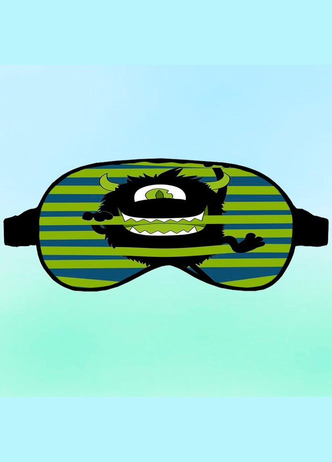 Маска для сна черный монстр Черная с принтом No Brand (315044433)