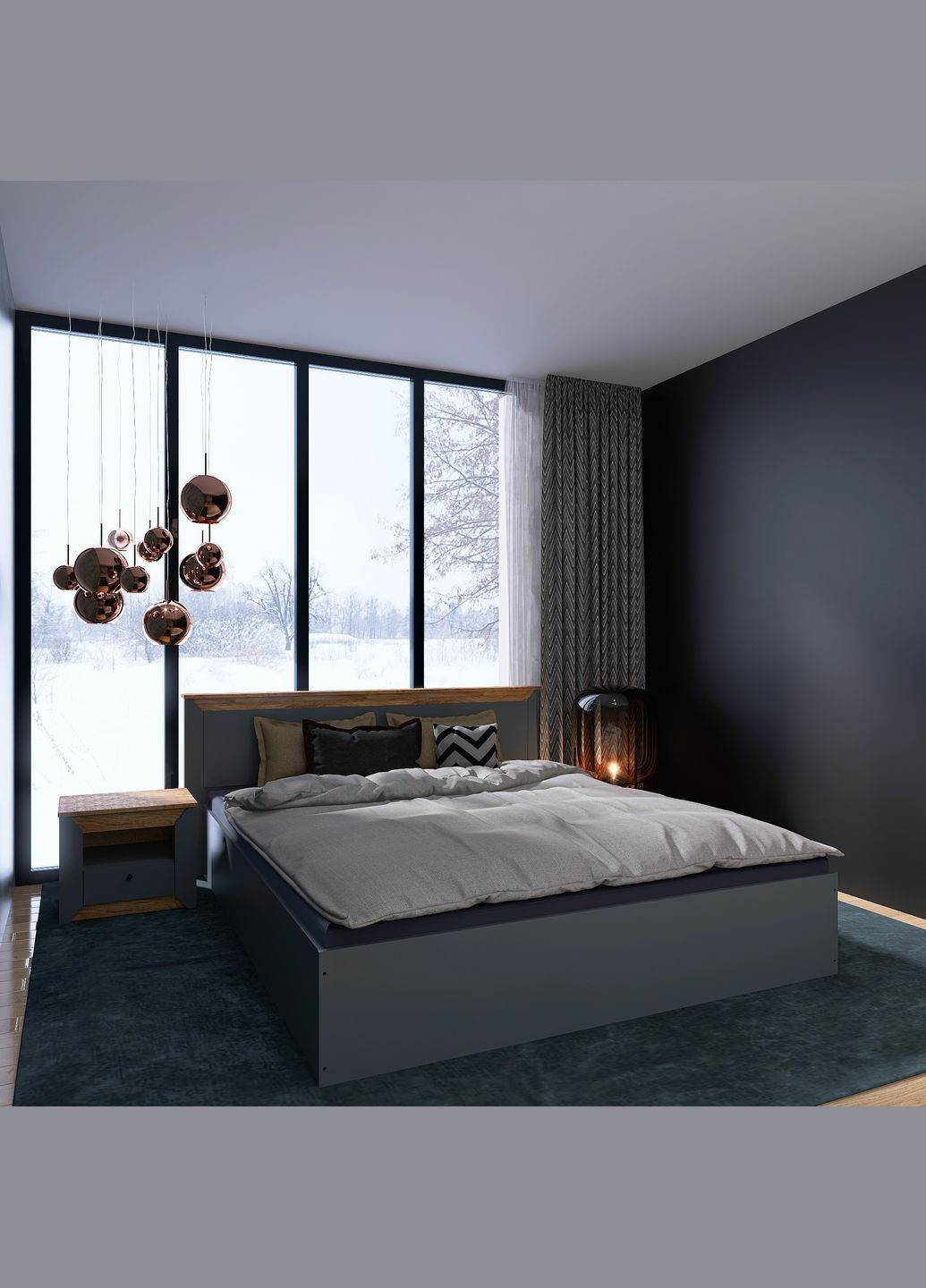 Кровать двуспальная Нордик1400 (щит ДСП под матрас) 140х200 см (EVR-5552) Еверест (311683698)