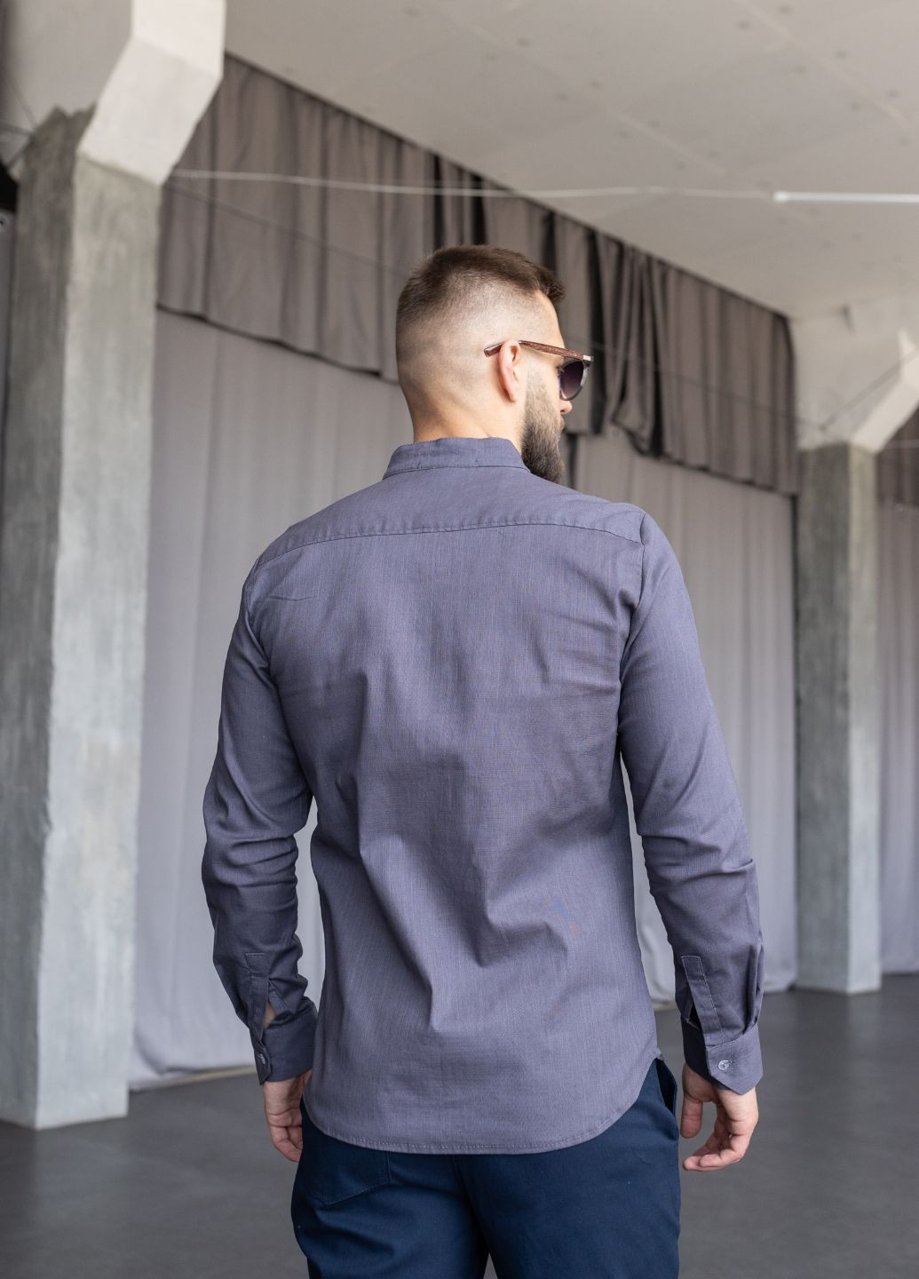 Сорочка з льону з довгим рукавом на ґудзику MonsterBrand (346049096)