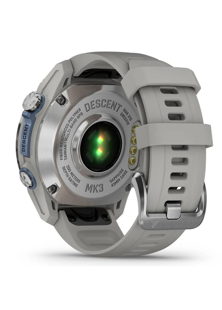 Смарт-часы 43 mm Стеллажный стеклянный флаг Грай Silicone Band (010-02753-04/03 Garmin Descent Mk3 (317171893)