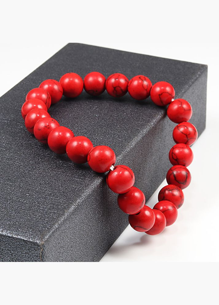 Жіночий браслет на руку з червоного говлиту на гумці No Brand (309037130)