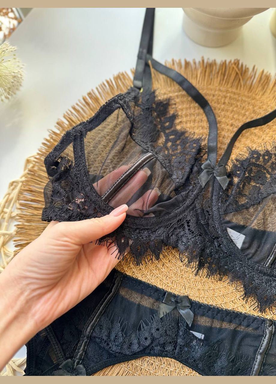 Черный демисезонный роскошный черный комплект "noir sensation" Vakko