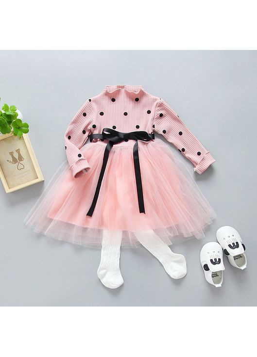 Рожева ніжна рожева в горошок — чарівний образ для маленької принцеси! No Brand (371318037)