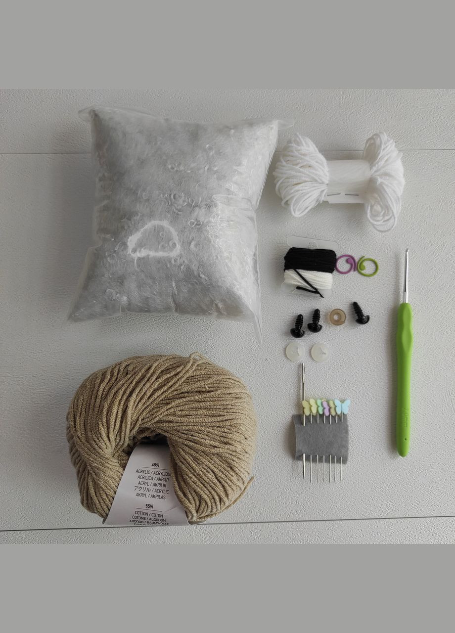 Набор для вязания мишки (бежевый, 17 см) Hand Made (302317172)