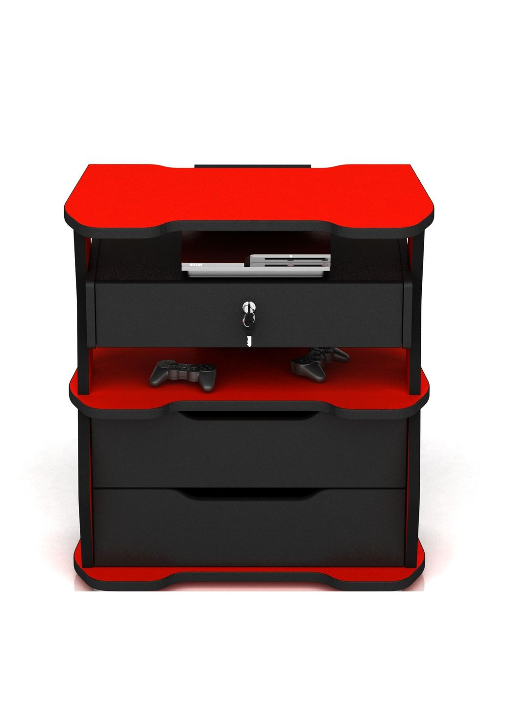 Комод для геймера XGamer CITY 2 ЛДСП 70/42/79 см чорно-червоний No Brand (355412625)