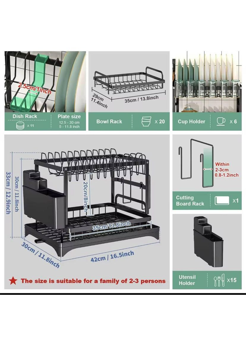 Металлическая полка-сушилка для посуды со сливом No Brand (369735158)