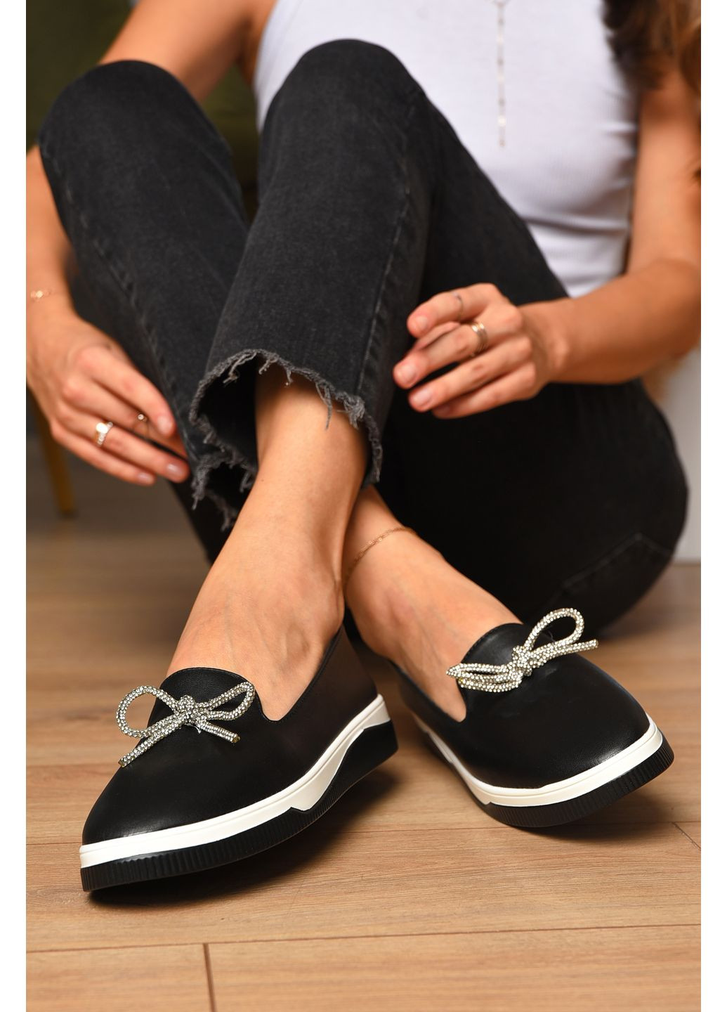 Let's Shop Туфлі-лофери жіночі чорного кольору лофери коричневий з штучна замша, україна — демісезон (360389484)