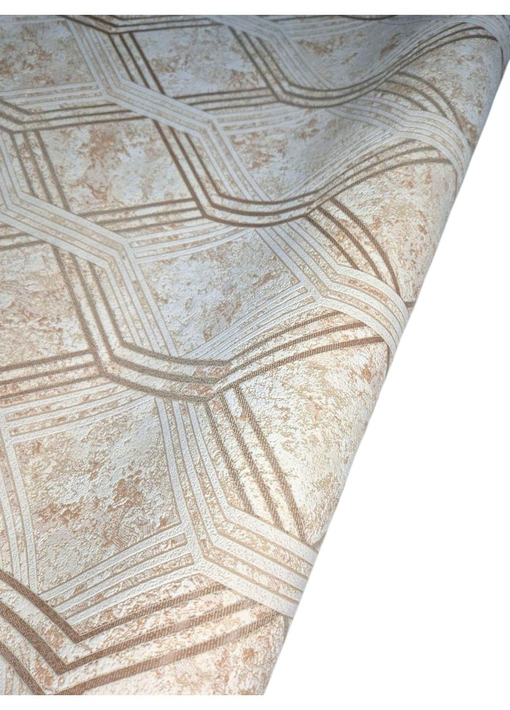 Обои виниловые 10.05 × 1.06 м Славянские обои 3687-02, бежевые для спальни и гостиной Слов'янські шпалери (340275505)