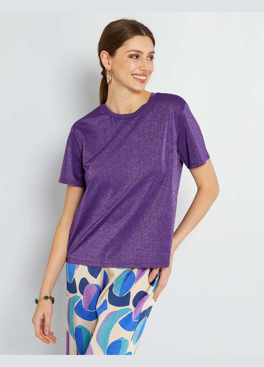 Фиолетовая футболка,фиолетовый-серебристый, Kiabi