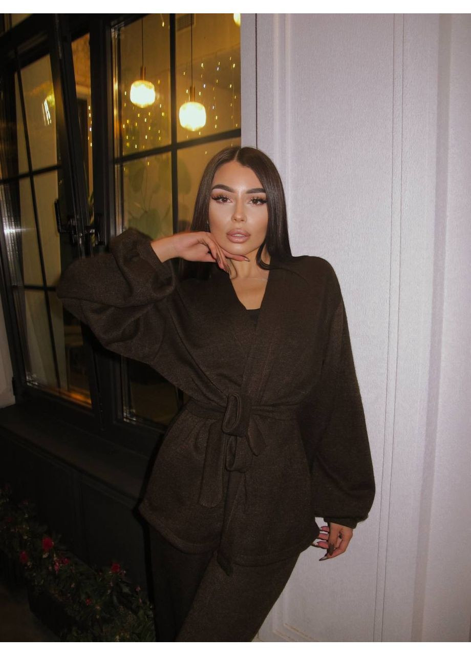 Женский вязаный костюм двойка: кимоно + палаццо MonCher (363849325)