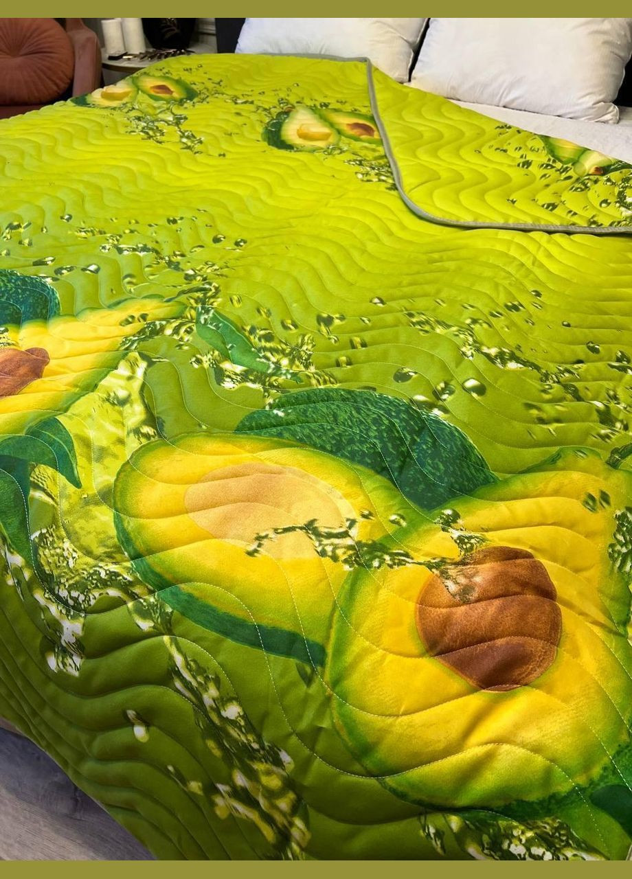 Ковдра з натуральним наповнювачем Євро мікрофібра 200х215 см зелена (П4К-lito-kovdra-003-54) No Brand (306633760)