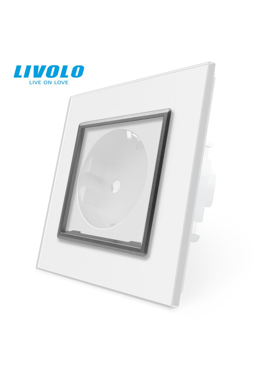 Декоративний ободок для розетки сірий 5 шт (DF10-15) Livolo (370971125)