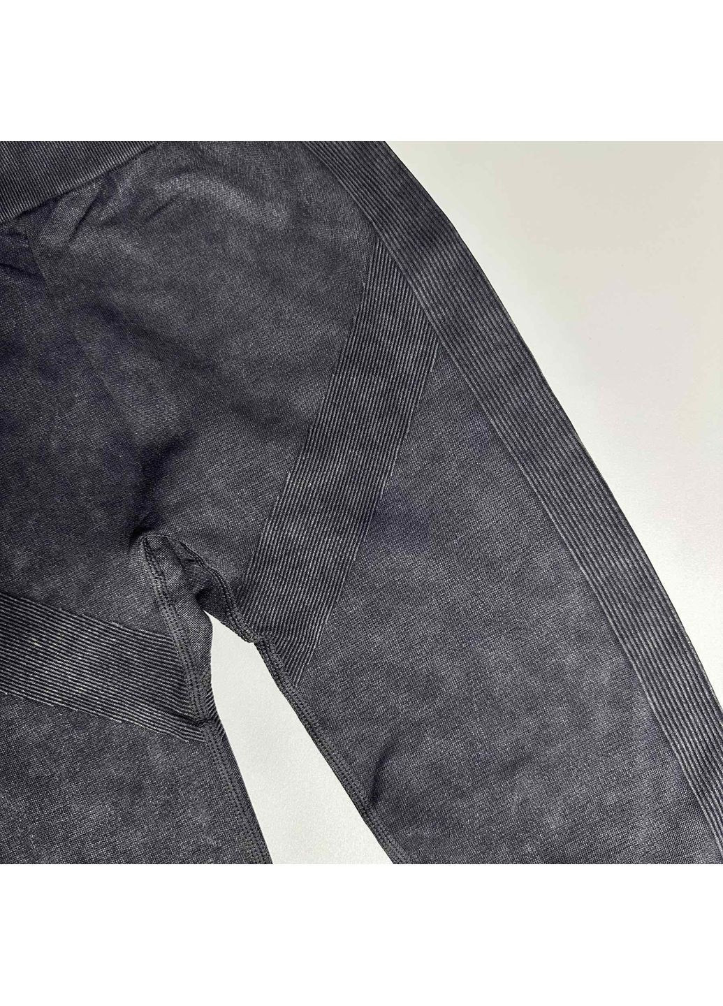 Графитовые леггинсы для фитнеса, зала без эффекта пуш-ап – имитация джинса No Brand