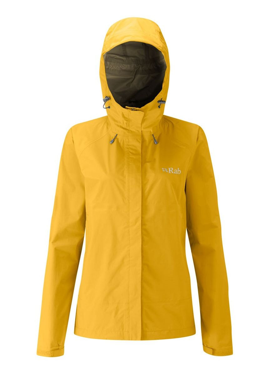 Желтая демисезонная куртка downpour jacket wmns Rab