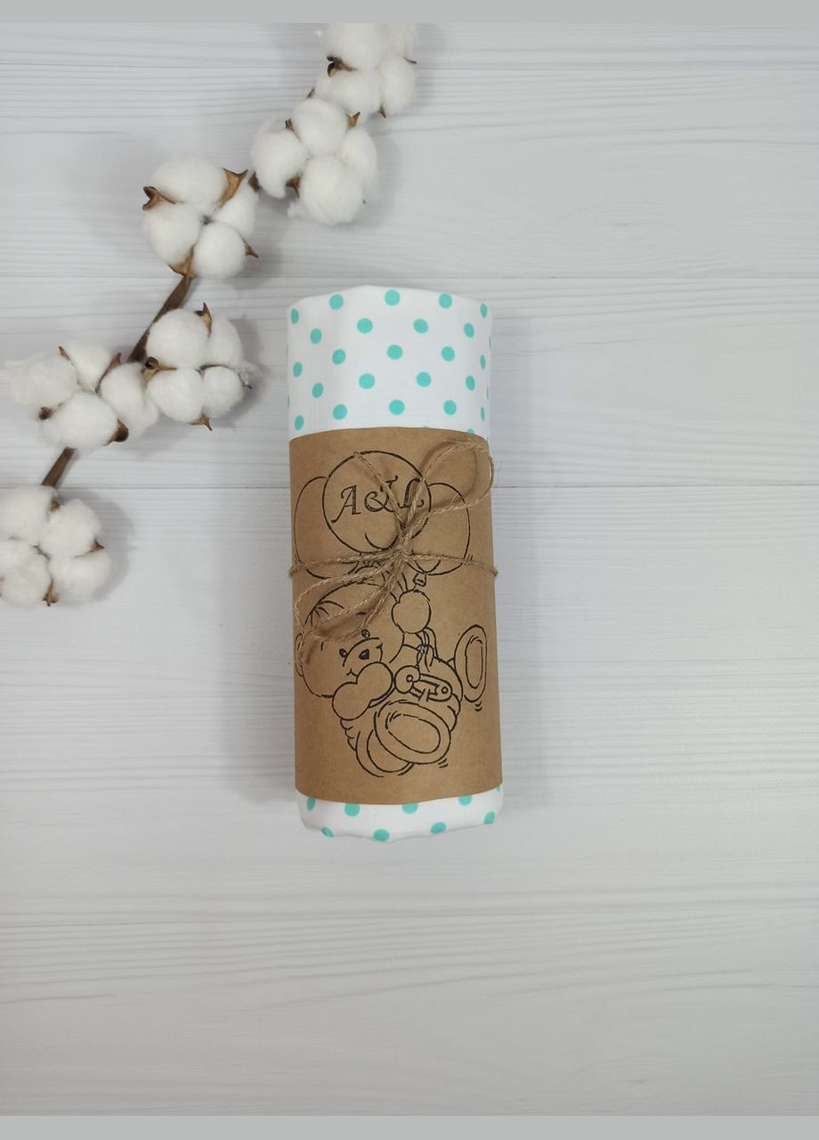 Пелюшка дитяча непромокаюча a.l.babybox Горох м'ятний Білий No Brand (308752152)