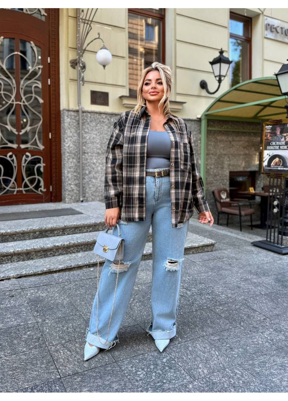 Сорочка байкова в клітинку оверсайз LeVi (357239777)