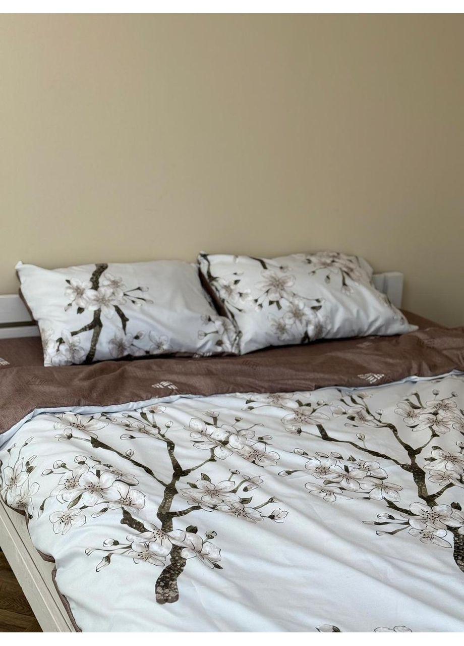 Постільна білизна з резинкою Фрезія, сатин Полуторний розмір, наволочки 50/70 No Brand (364220029)