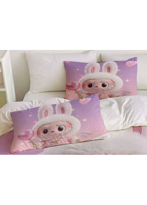Полуторный комплект постельного белья из микросатина Лабубу (Labubu) 11 Україна ТД (369659024)