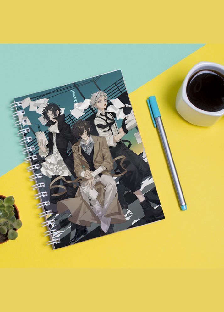 Скетчбук (Sketchbook) з принтом "Bungou Stray Dogs - Бродячі пси 4" Кавун блокнот для малювання (316133892)