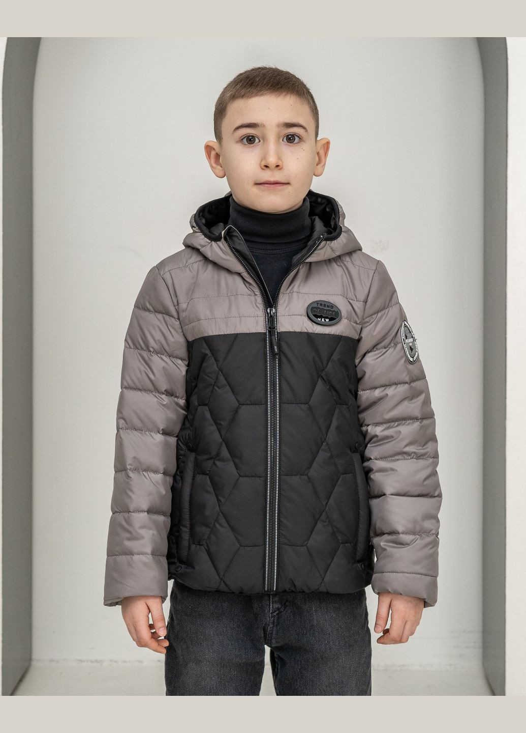 Сіра демісезонна куртка для хлопчика демісезонна SK