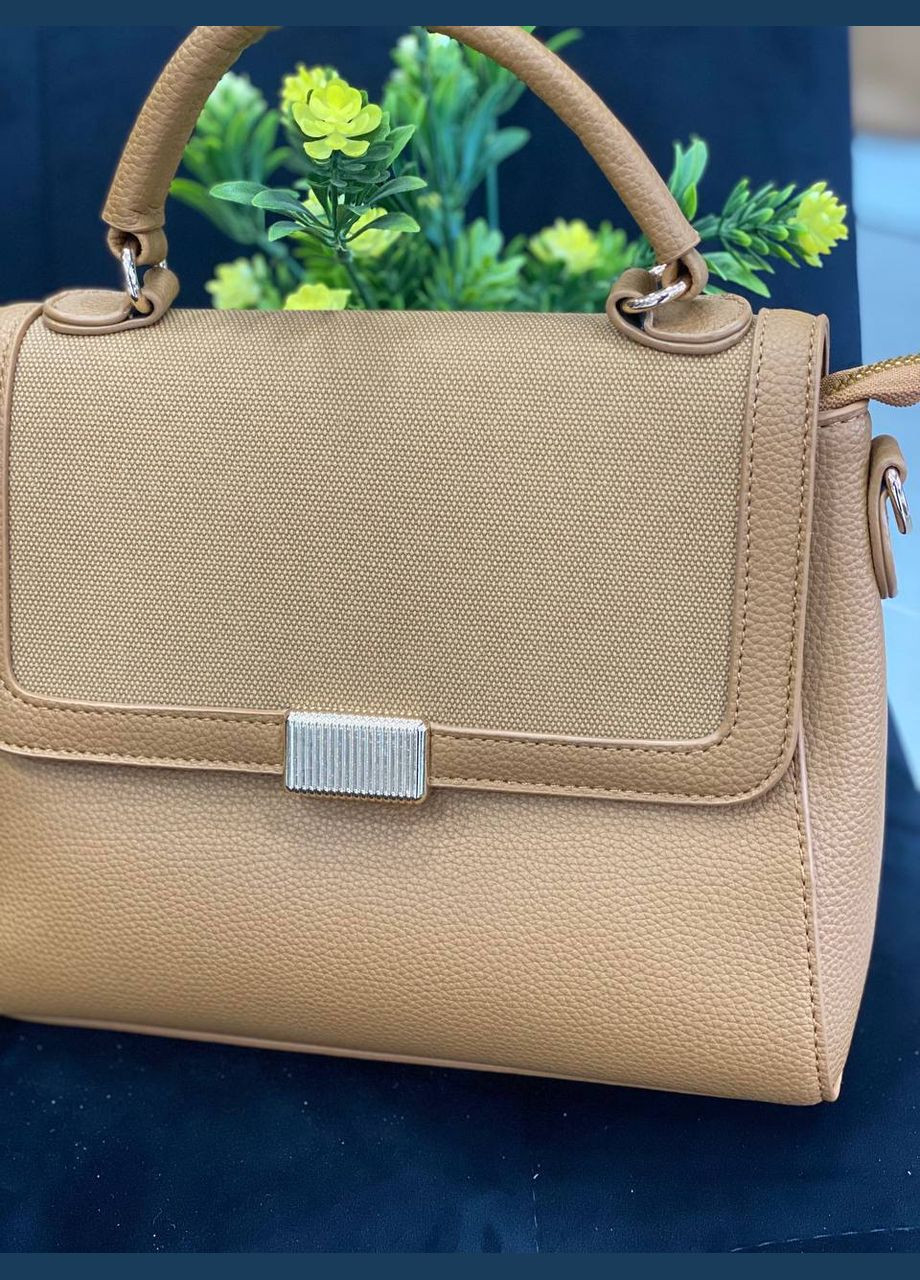 Жіноча класична сумка з еко-шкіри бежевого кольору 32260 Fashion (338187948)