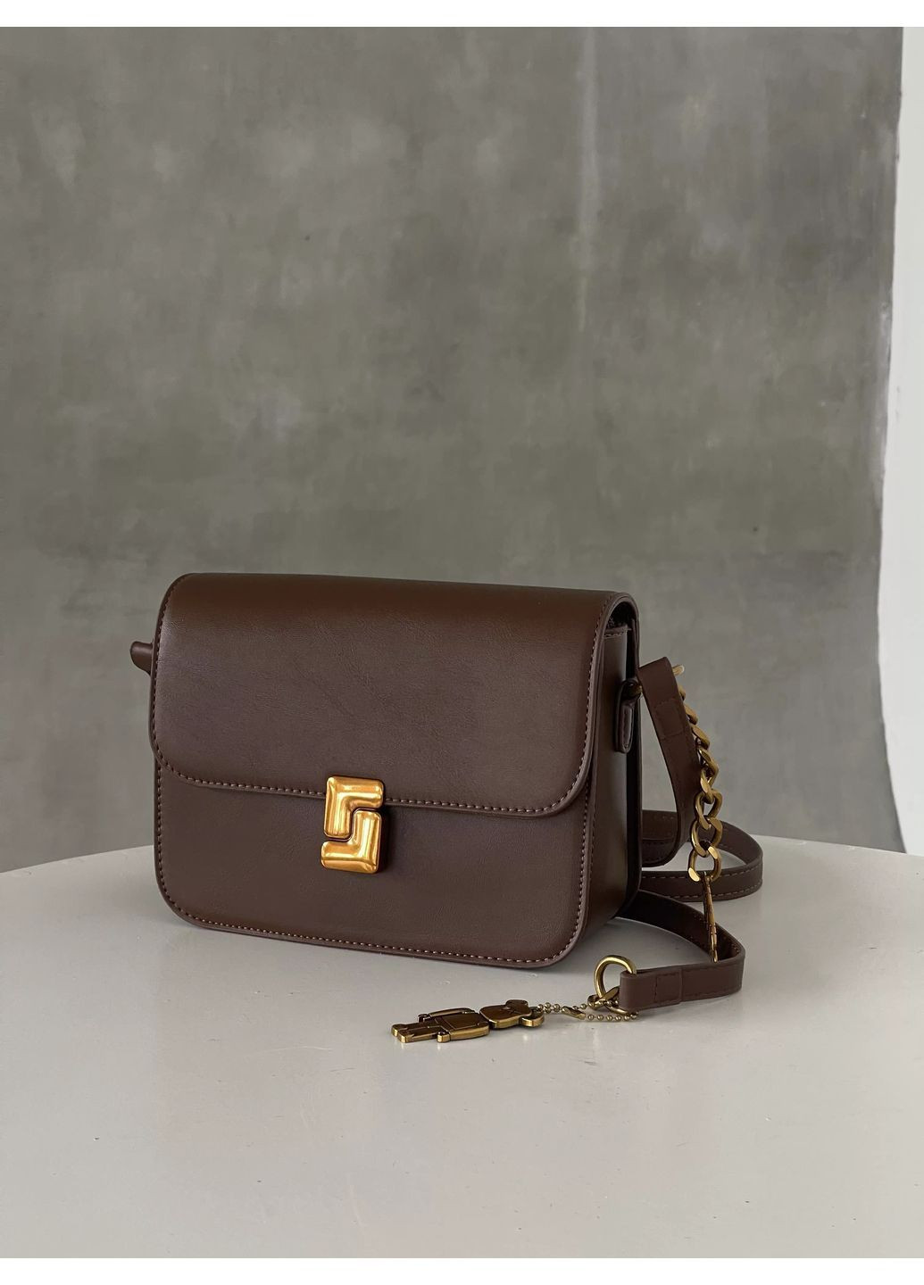 Женская сумка через плече через с двумя ремнями коричневый No Brand Кросс боді (371805235)