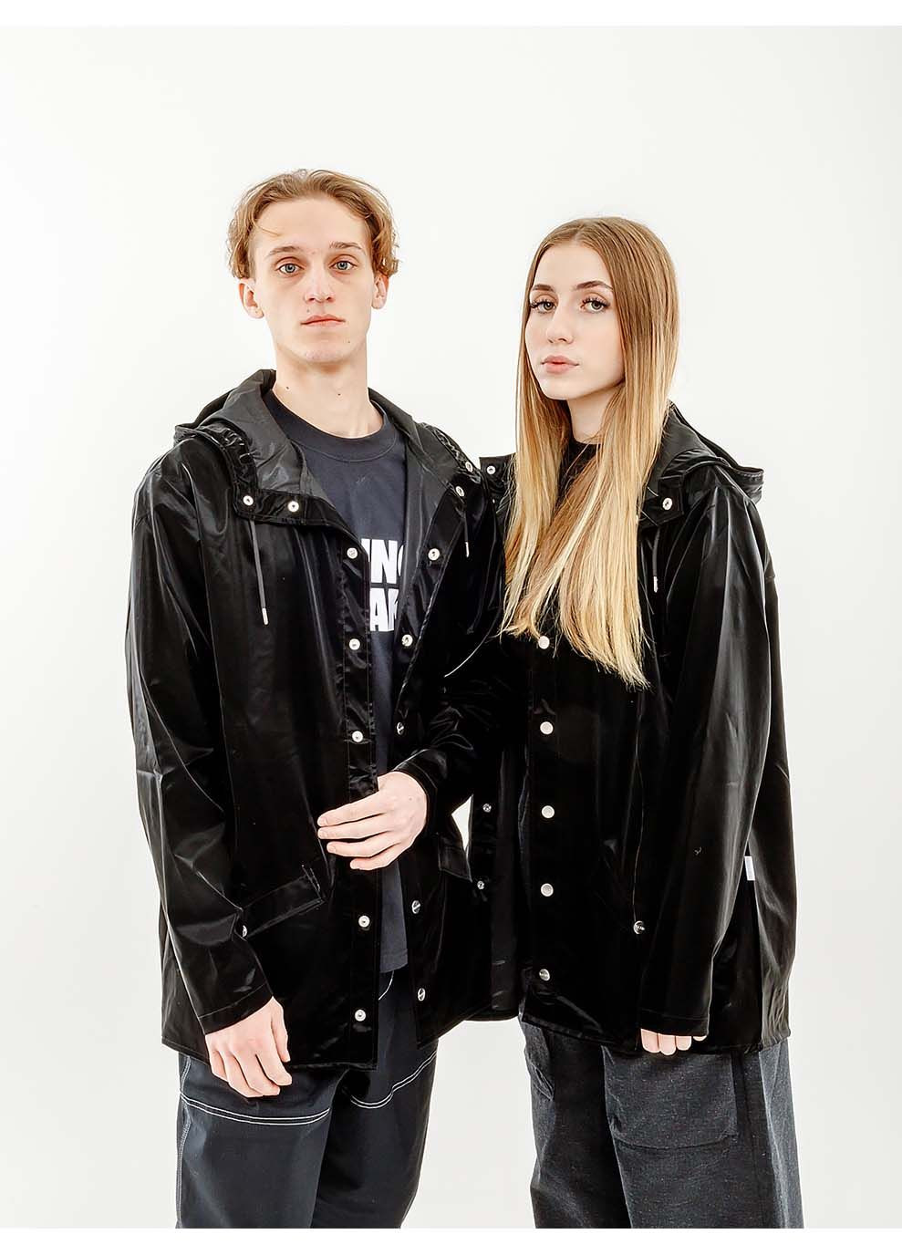 Чорна зимня чоловіча куртка jackets чорний Rains