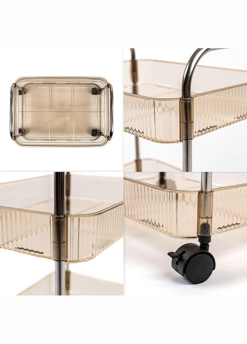 Этажерка мобильная двухъярусная универсальная из акрила и металла бежевая 40*28,5*45см SW-00002110 Sticker Wall (329896907)