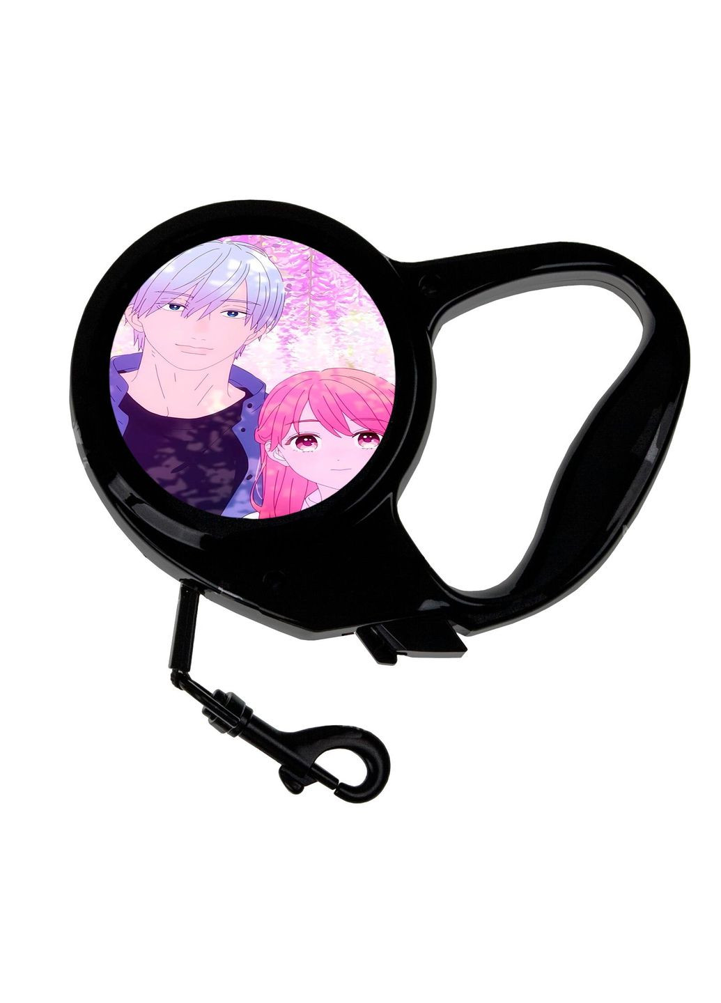 Повідець-рулетка для тварин із принтом Аніме Кохання з кінчиків пальців #0002 3 м чорний No Brand (309155998)