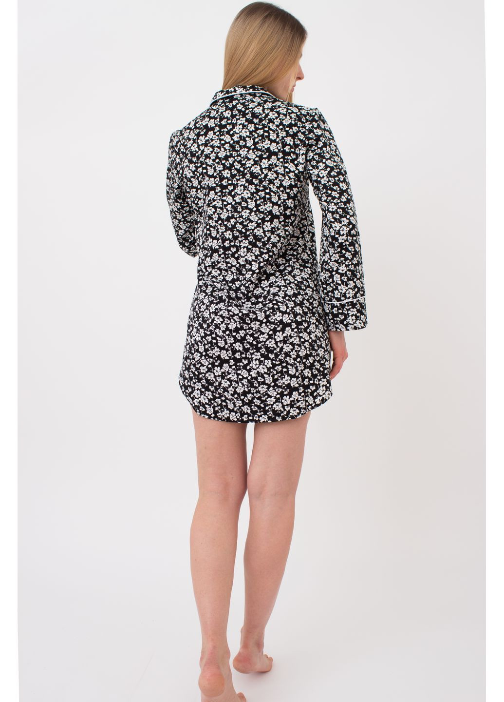 Чорна жіноча сукня-сорочка Giulia з квітковим принтом