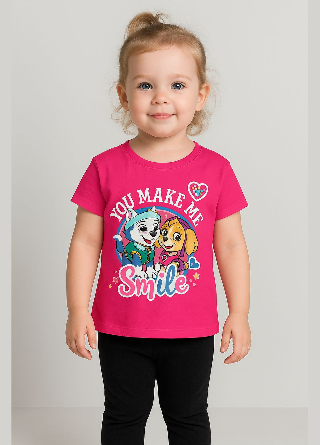 Малиновый летний комплект (футболка, лосины/бриджи) paw patrol (щенячий патруль) ue2301244 Disney футболка, лосини/бриджі