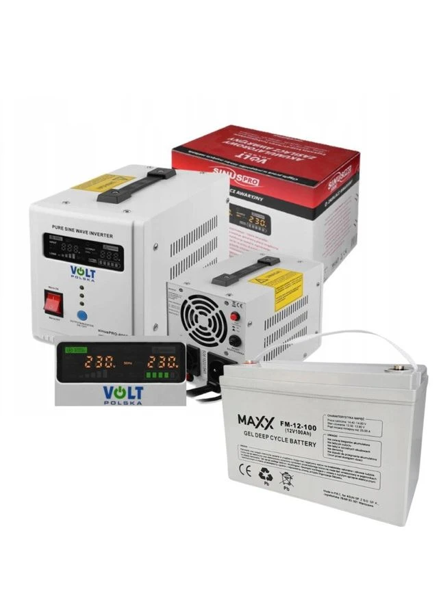 Аварийный комплект Volt Polska SINUS PRO 500 E 12/230V 350/500W + 4SUN MAXX GEL DEEP CYCLE 100Ah 12V No Brand (363869713)