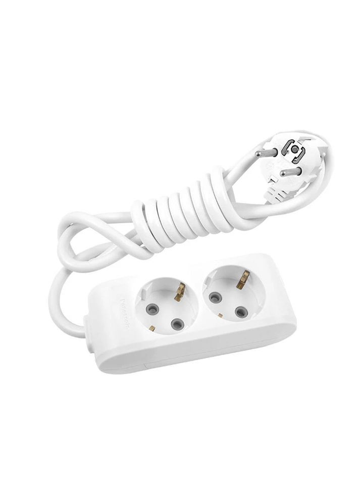 Удлинитель X-tendia с заземлением 2 гнезда, 3 м, с защитными шторками, серый Panasonic (335060486)