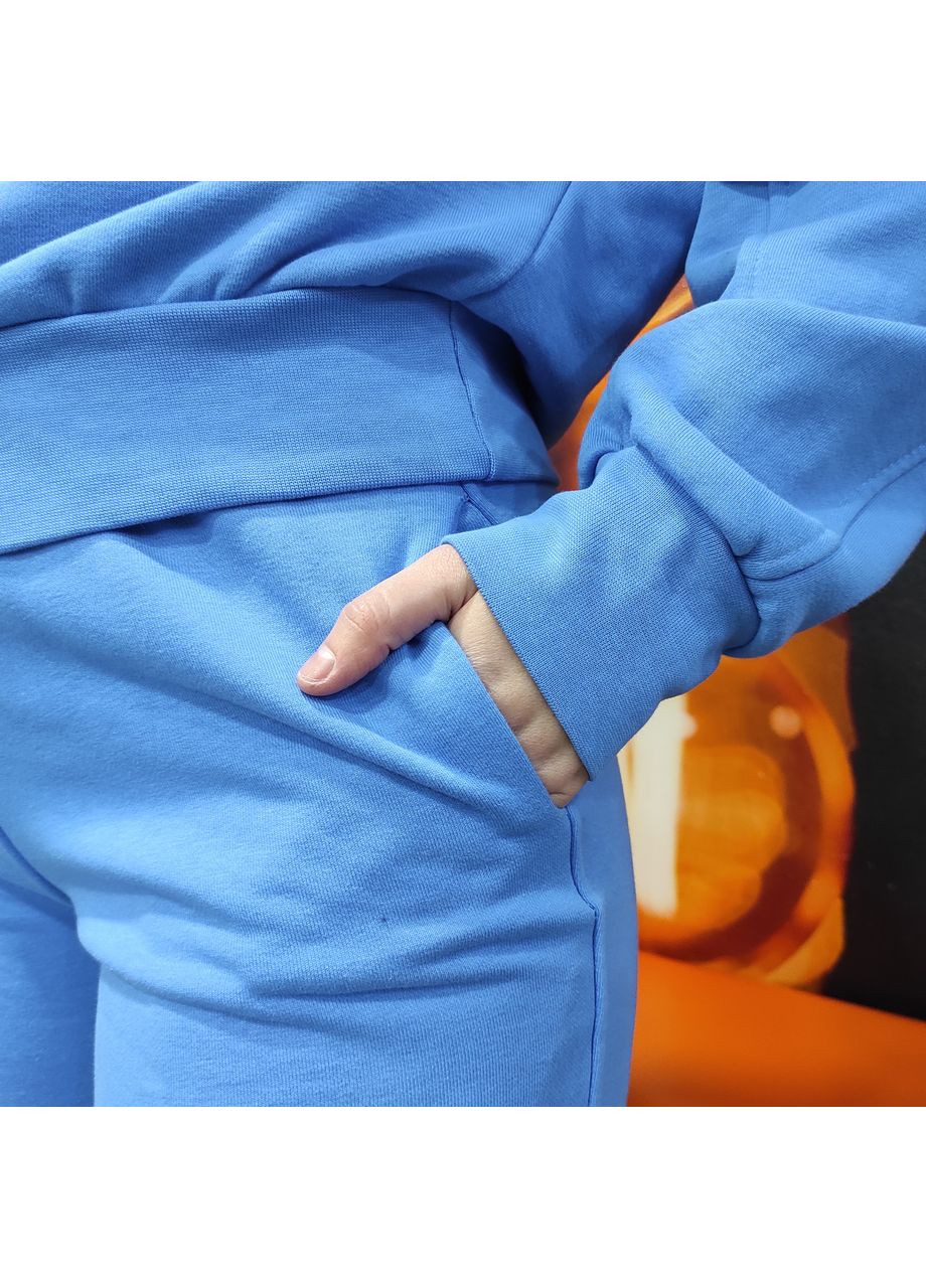 Костюм жіночий тринитка толстовка штани палацо 40 блакитний AKSAN (350349595)