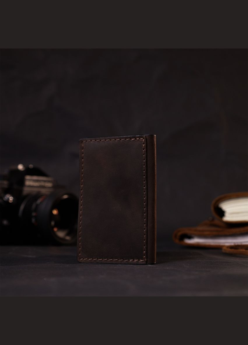 Картхолдер з утримувачем для Apple AirTag з натуральної шкіри коричневий (sku_11606) No Brand (330012796)