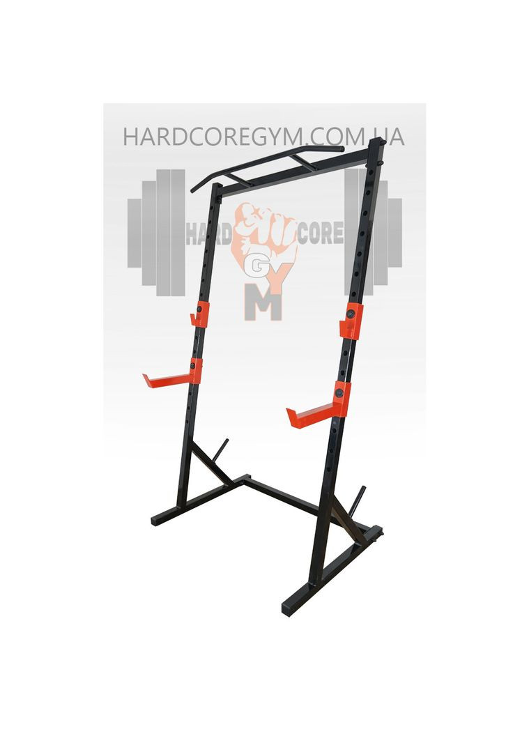 Стійки для присідання, жима лежачи та стоя, під штангу зі страховкою та турнік СІРІ No Brand (326596778)