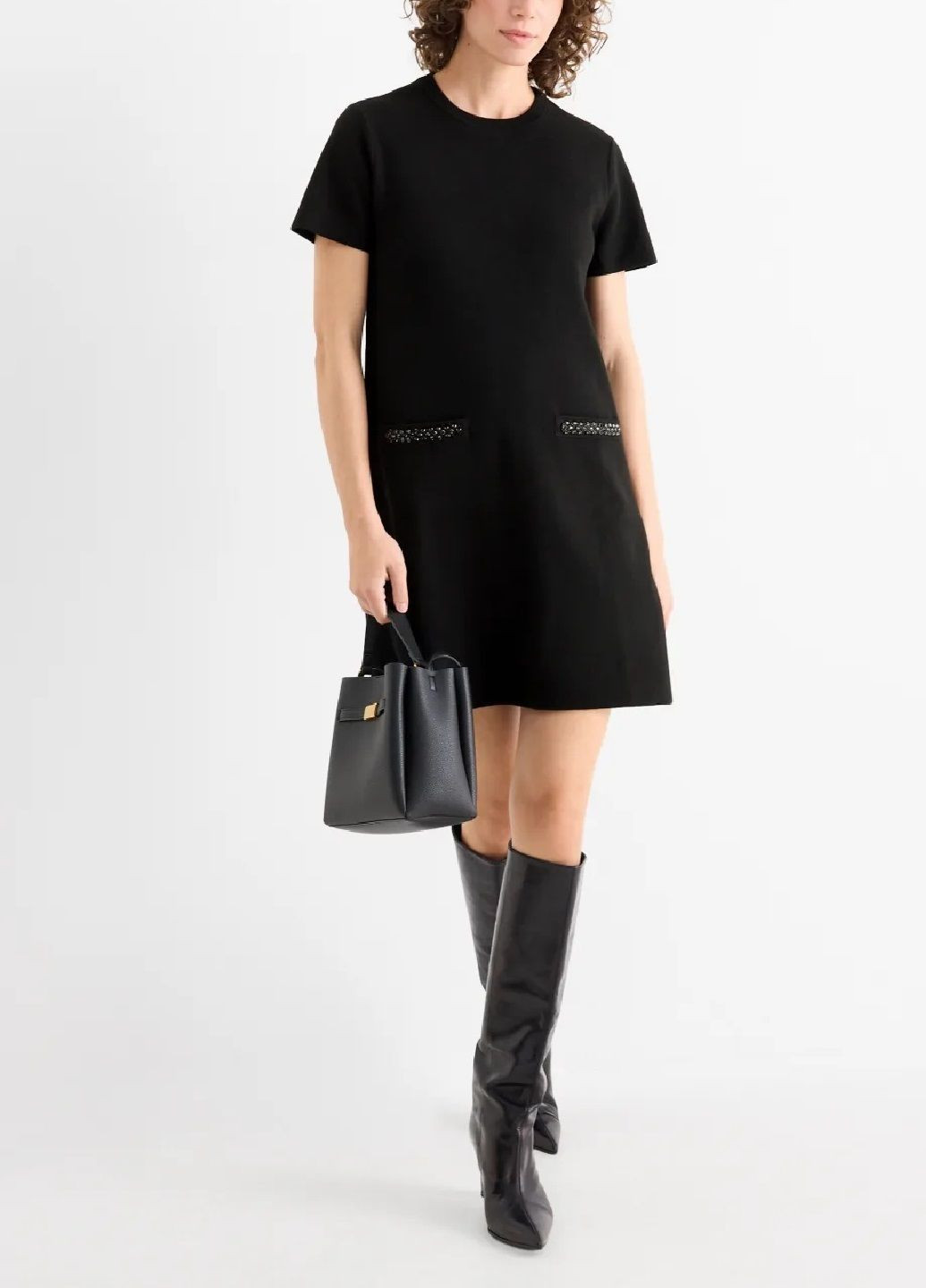 Черное платье C&A однотонное