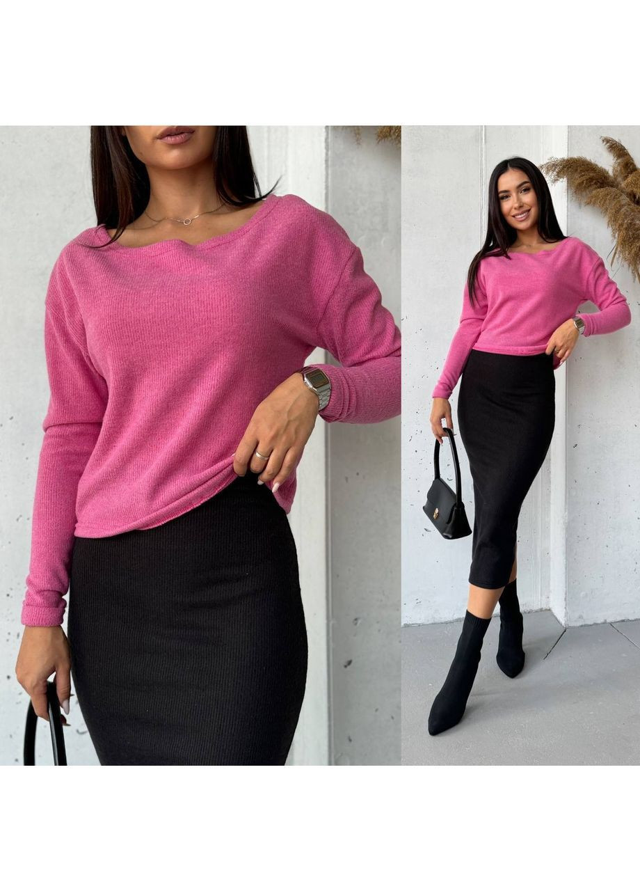 Ангоровий костюм в рубчик (светрик+спідниця) Fashion (365798930)